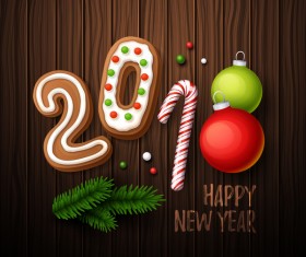 2018 christmas wooden background vectors 02