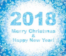 2018 new year and christmas snowflake background vector
