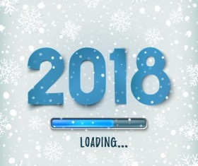 2018 new year background with loading button vector