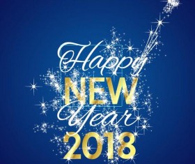 2018 new year background with shining stars vectors