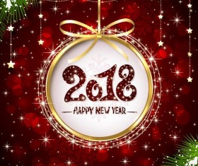 2018 new year background with stars decor vector