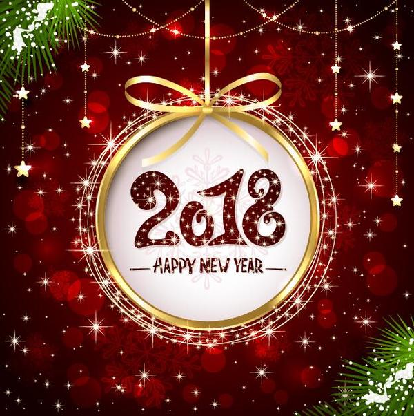 2018 new year background with stars decor vector
