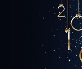 2018 new year blue background vector material