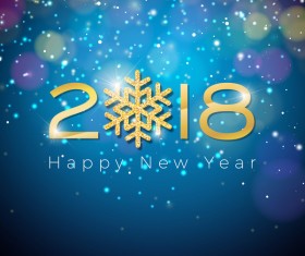 2018 new year colorful halation background vector
