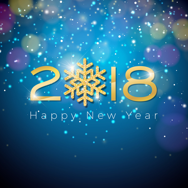 2018 new year colorful halation background vector