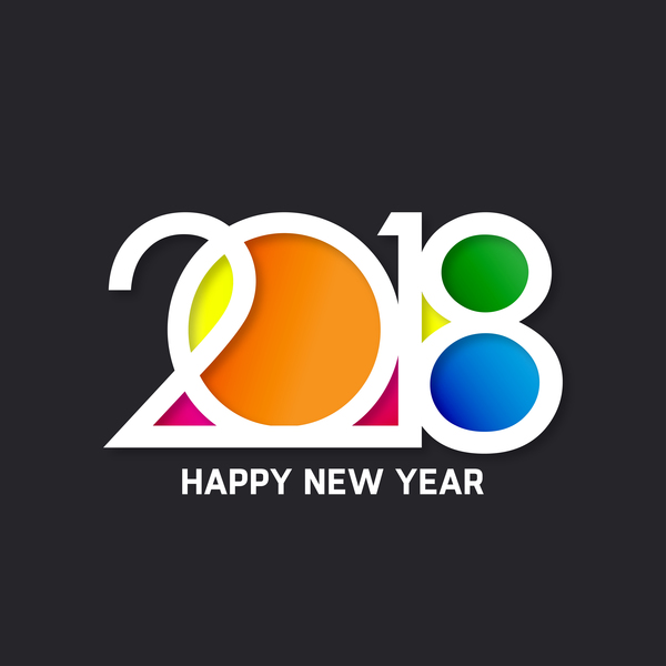 2018 new year dark blue background vector