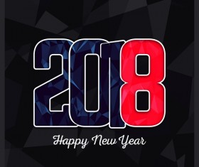 2018 new year geometric shape dark background vector