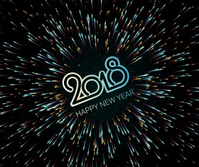 2018 new year shining vectors background 01