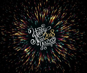 2018 new year shining vectors background 02