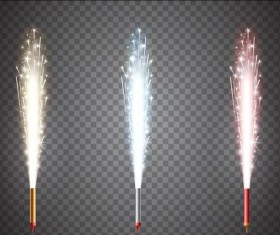 3 Kind festival fireworks illustration vector