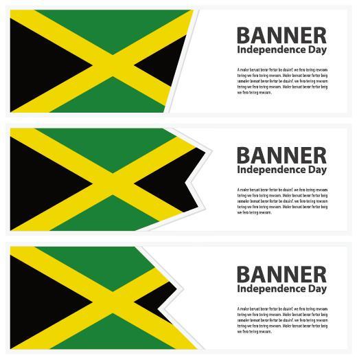 3 Kind jamaica banner template vector