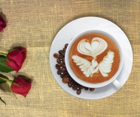 A beautiful cup of coffee latte Stock Photo