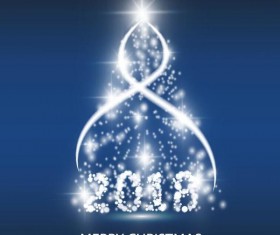 Abstract 2018 new year blue background vector