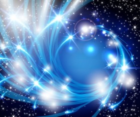 Abstract blue elements with star light background vector