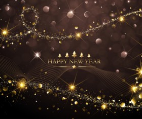 Abstract christmas tree with new year background vector