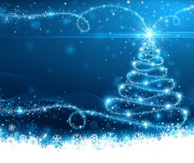 Abstract christmas tree with xmas card vector 02