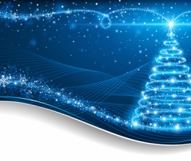 Abstract christmas tree with xmas card vector 05