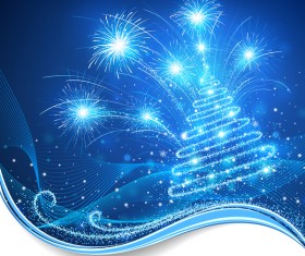 Abstract christmas tree with xmas card vector 07