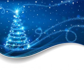 Abstract christmas tree with xmas card vector 08