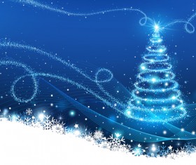 Abstract christmas tree with xmas card vector 09