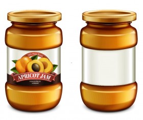 Apricot jam package jar vector
