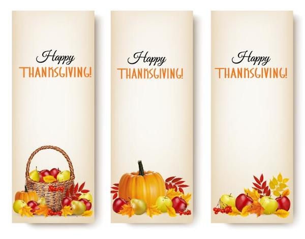 Autumn holiday banners vector set 01