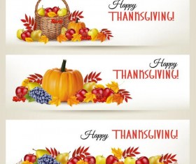 Autumn holiday banners vector set 02