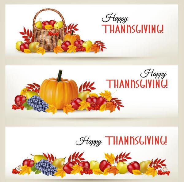 Autumn holiday banners vector set 02
