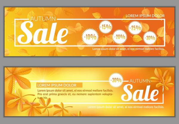 Autumn sale banner template vector