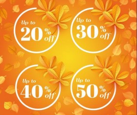 Autumn sale discount labels vector 01