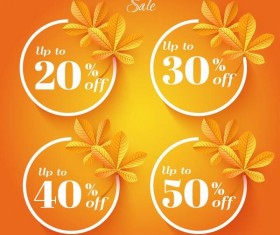 Autumn sale discount labels vector 02
