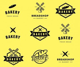 Bakey labels with logos vectors