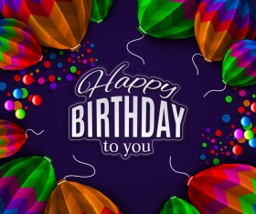 Balloon frame with birthday background vector