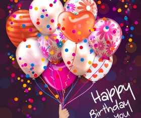 Balloon with colored birthday background vector