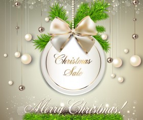 Beige christmas decor card vector