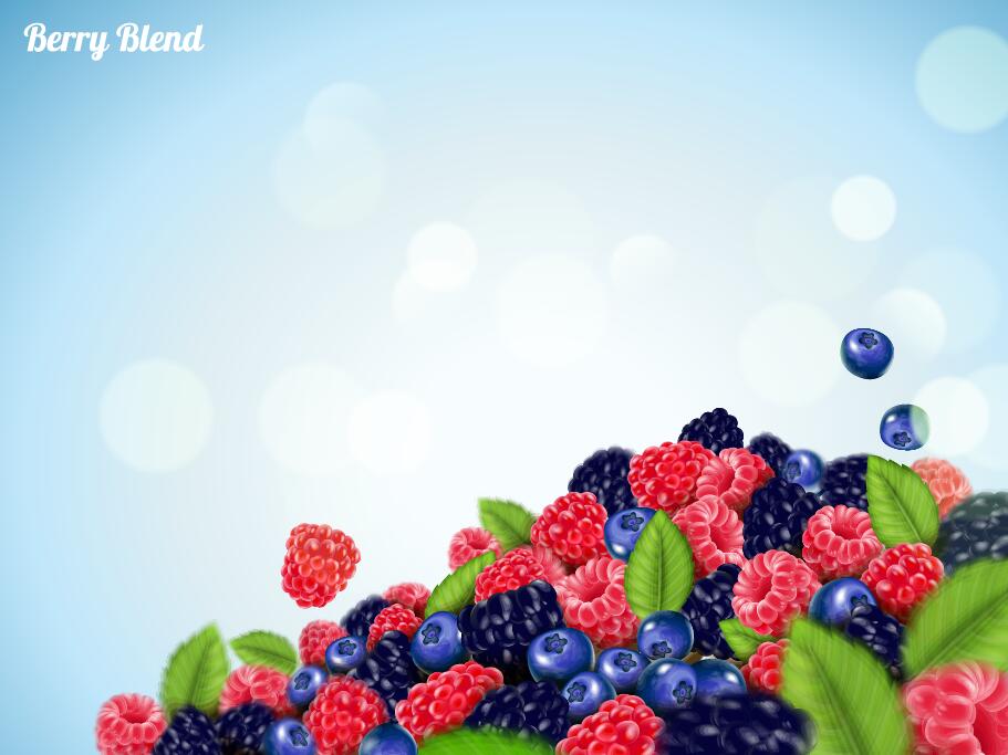 Berry blend background vector 01