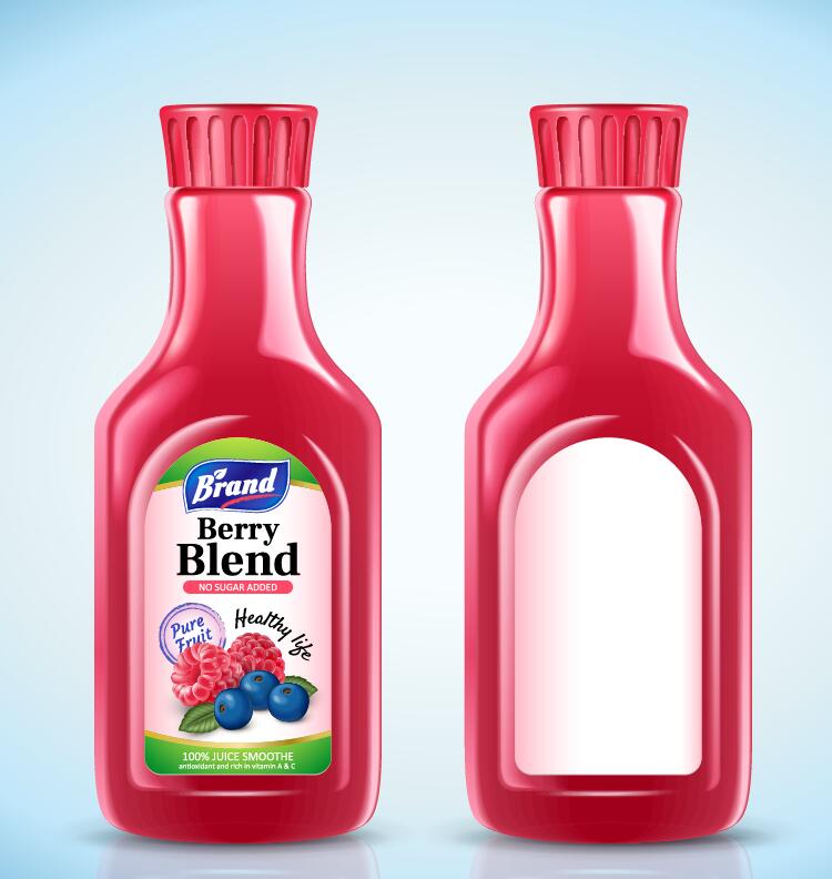 Berry blend juice package vector