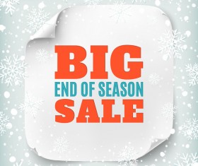 Big sale poster with christmas snow background vector