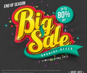 Big sale with special offer poster vector material