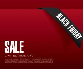 Black firday sale template red vector 01