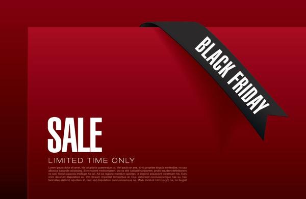 Black firday sale template red vector 01
