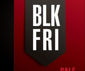 Black firday sale template red vector 02