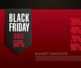 Black firday sale template red vector 03