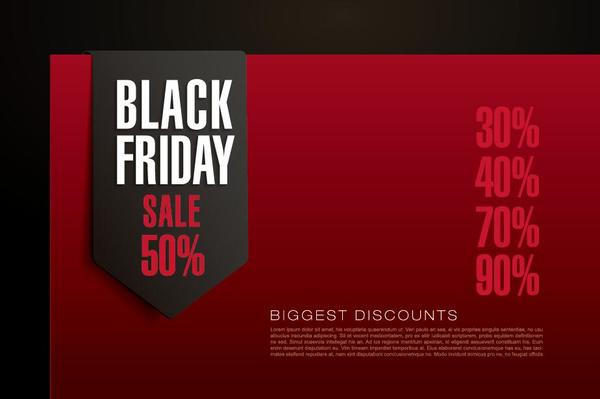 Black firday sale template red vector 03