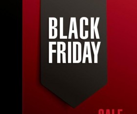 Black firday sale template red vector 04
