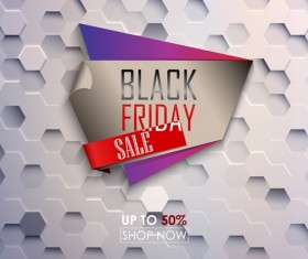 Black friday big sale background with white hexagon vector 02
