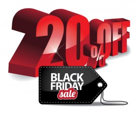 Black friday sale tag with discount vector 01