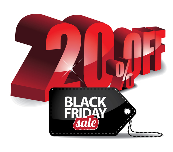 Black friday sale tag with discount vector 01