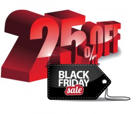 Black friday sale tag with discount vector 02