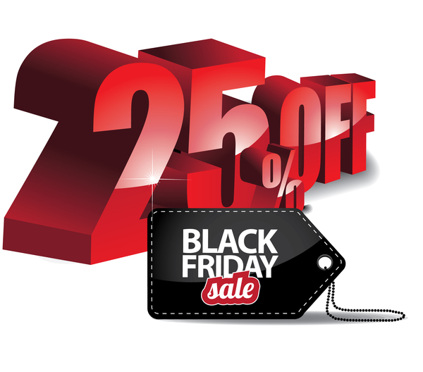 Black friday sale tag with discount vector 02